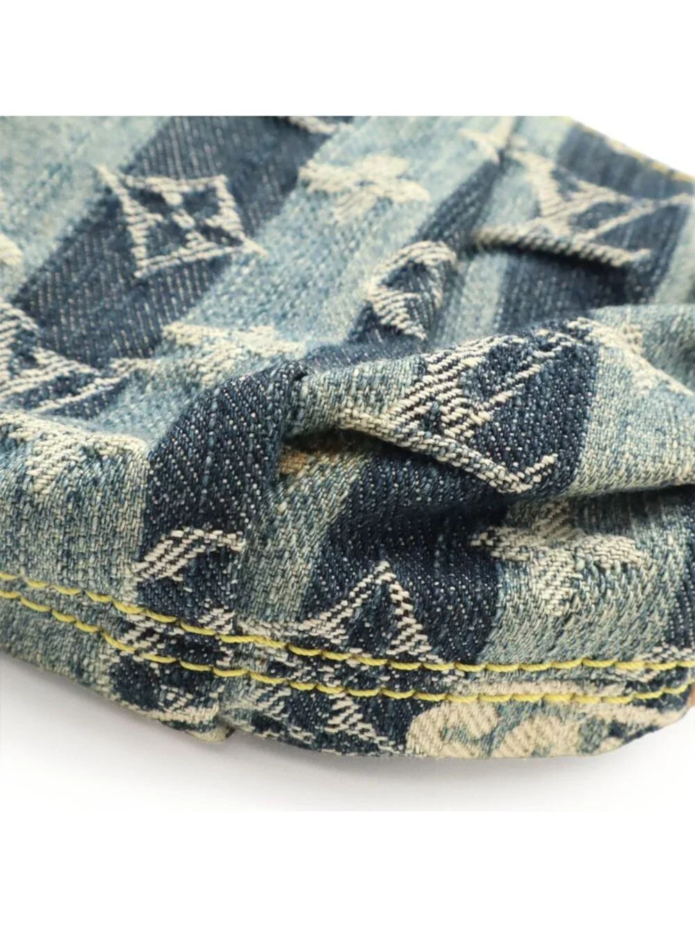 Louis Vuitton Monogram Denim Trousse Raye Makeup Pouch Mini Case Blue